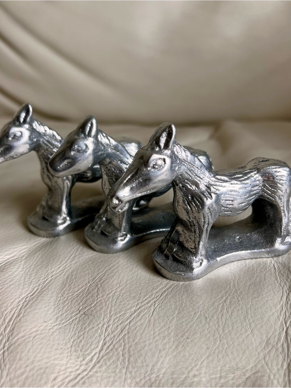 Metal Silver Horse Knife Rests Set of 3